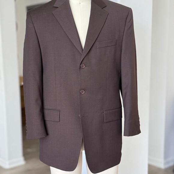 MICHAEL KORS Mens Blazer 39R brown WOOL Sport Coat 3 Button Jacket
